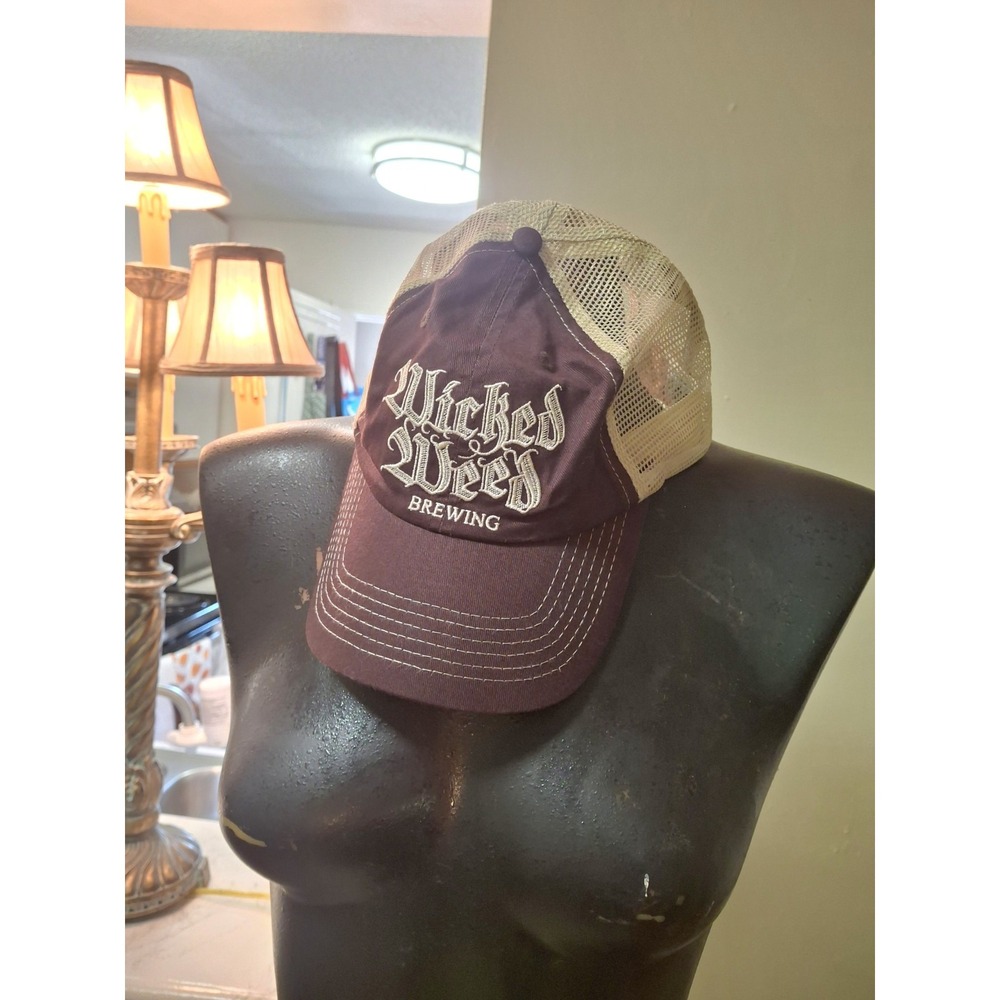 Wicked Weed Brewing Hat Mesh Trucker Cap Brown OS
